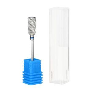 Stepped Cylinder Nail Art Manicure Tool Silver Tone Blue M Medium Teeth